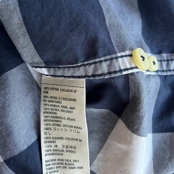 Abercrombie & Fitch Buffalo Plaid Button Down Muscle Shirt Navy Mens Lrg Preppy - Picture 9 of 9